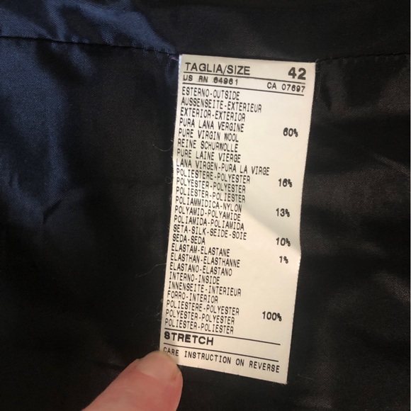 United Colours of Benetton Gray Wool Blend Blazer with Corduroy Collar ✨ Size 42 - Picture 15 of 16